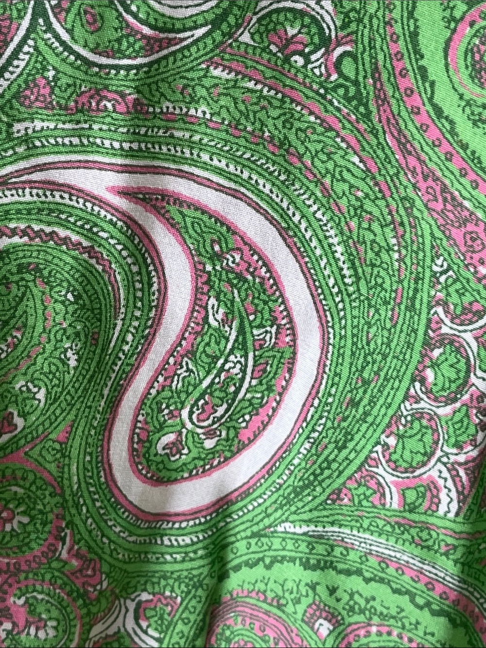 Talbots Green Paisley Button-Front Blouse Size 18W - Picture 7 of 9